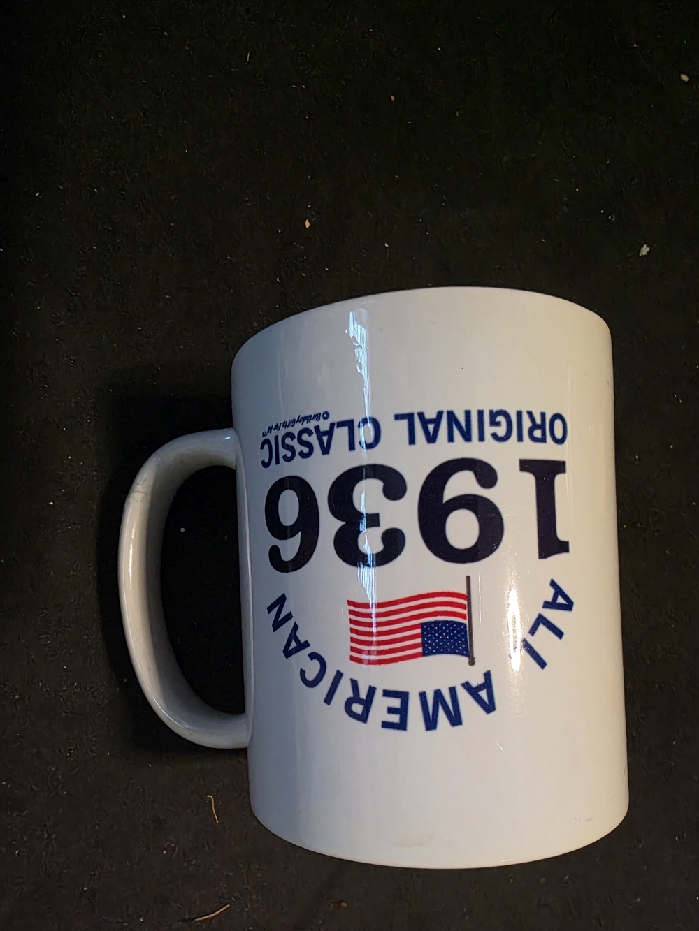 All American 1936 White Ceramic Coffee Mug